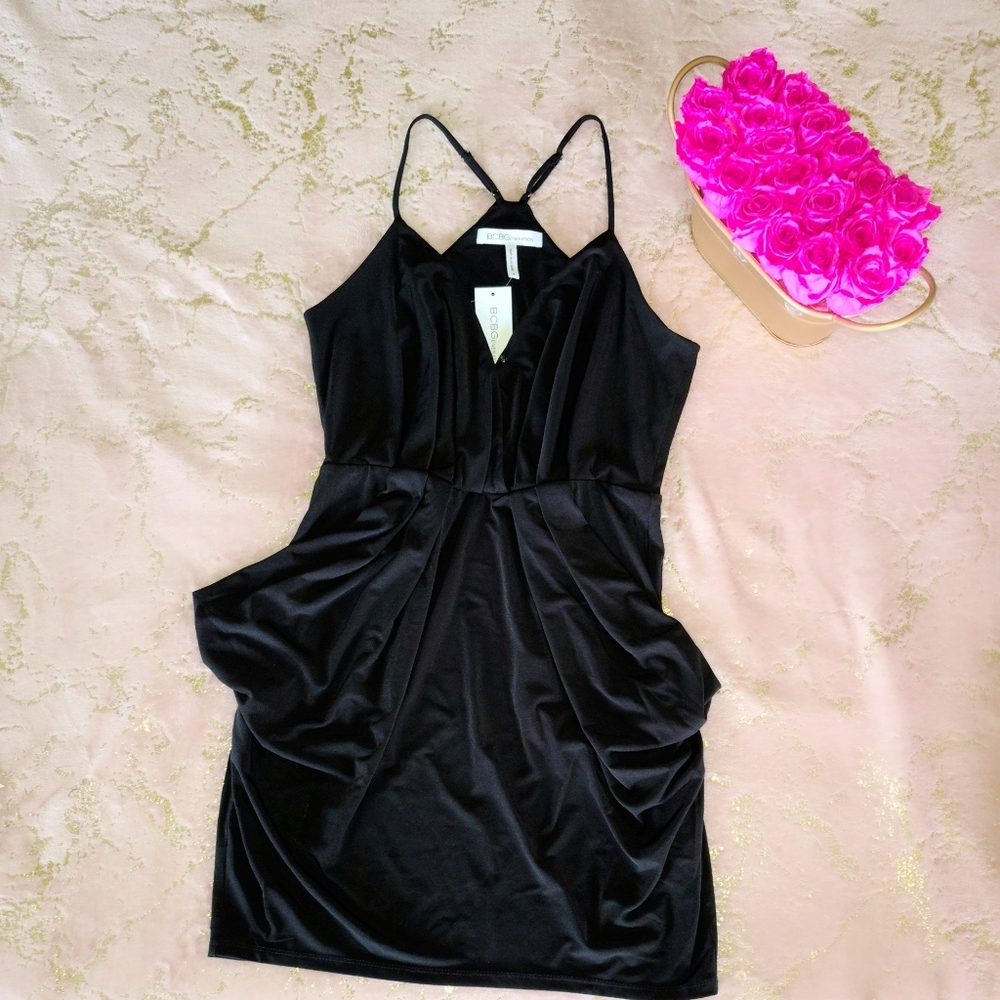 BCBG  drape dress with pockets